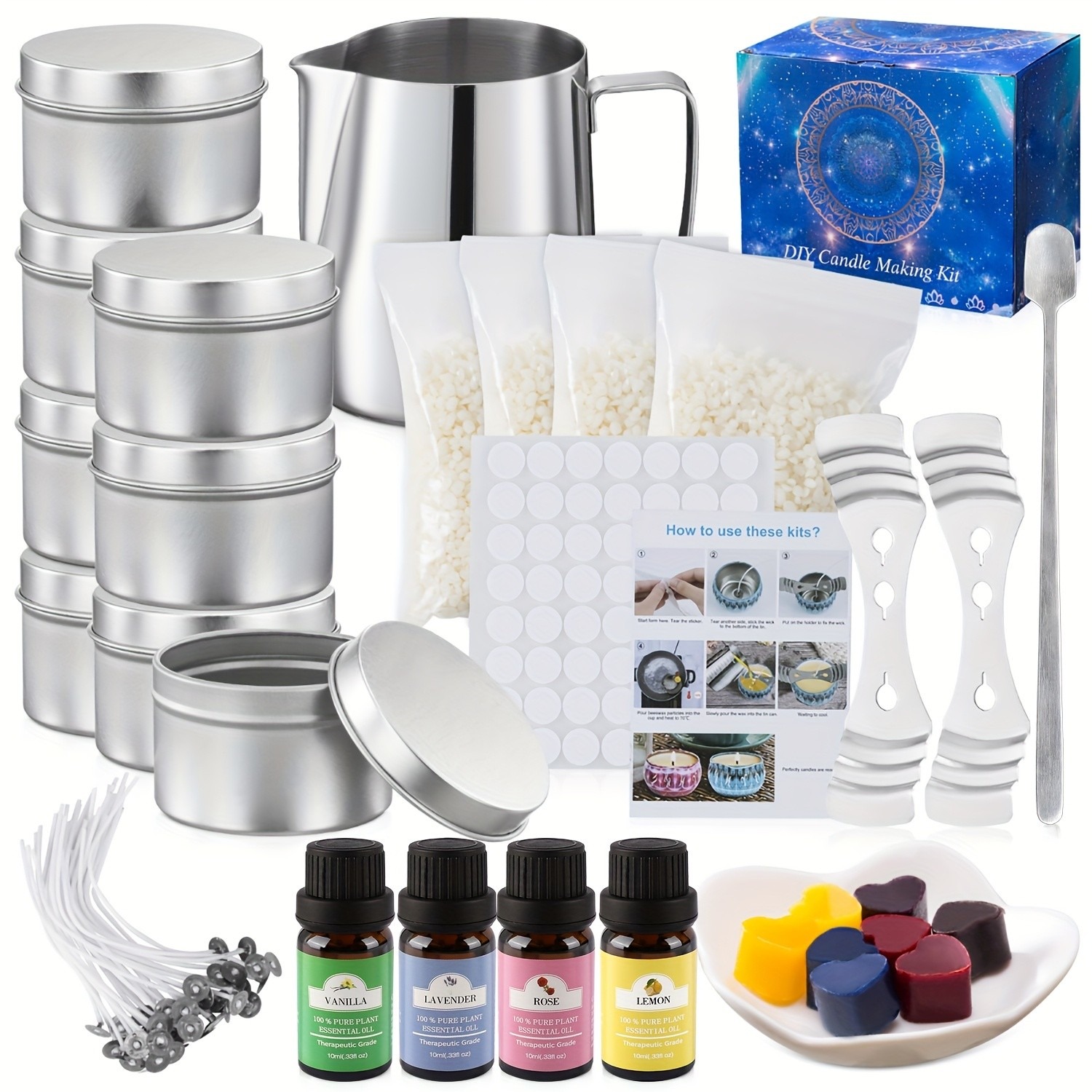 Candle Making Kit For Beginners - 135 Sets DIY Soy Candle Making