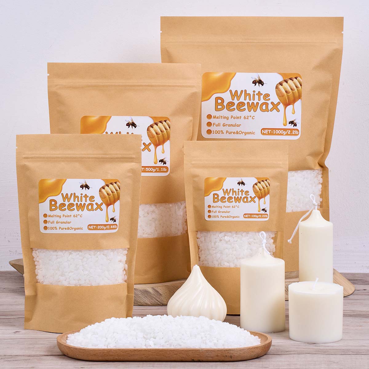 1000g White Beeswax DIY Candle - огляд і ціна Candle Making Kit For Beginners