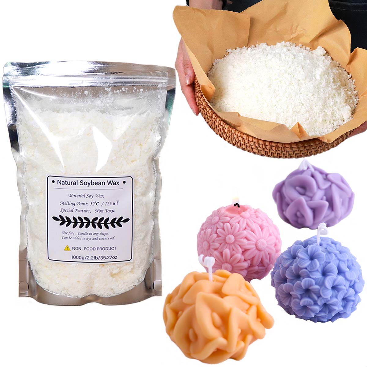 100/250/500/1000g Natural Soy  - огляд і ціна Candle Making Material