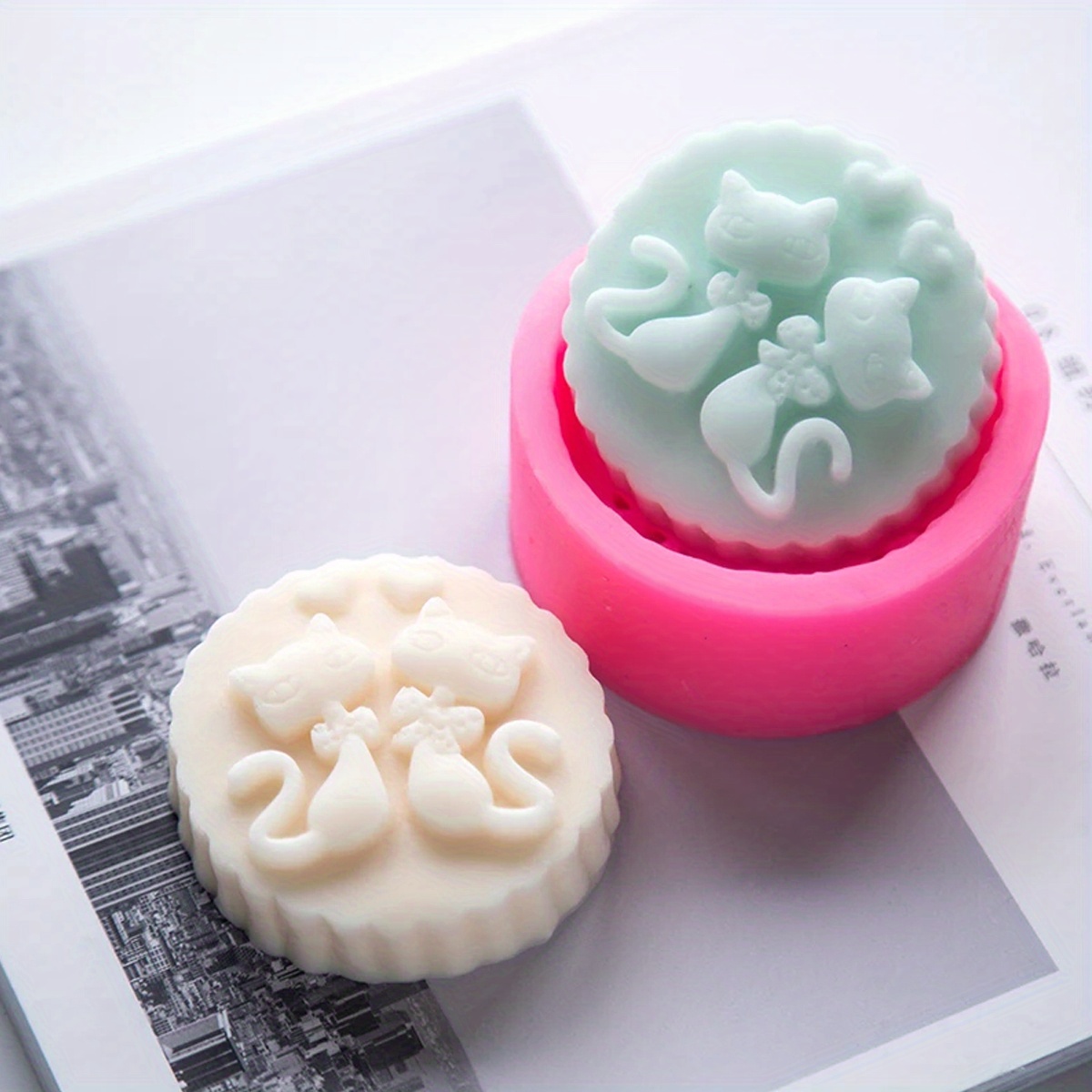 1-Piece Silicone Cat Soap Mold - огляд і ціна Candle Making Jelly