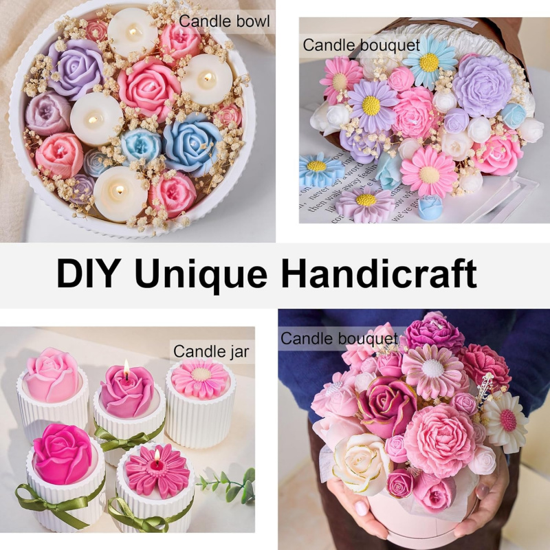 5Flower Candle Mold Set，3D Flo - огляд і ціна Candle Making Jelly