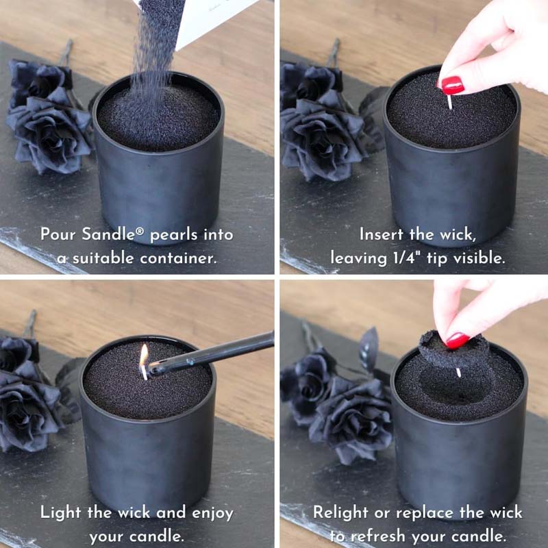 Black Candle Sand with Wick, 2 - огляд і ціна Candle Making Material